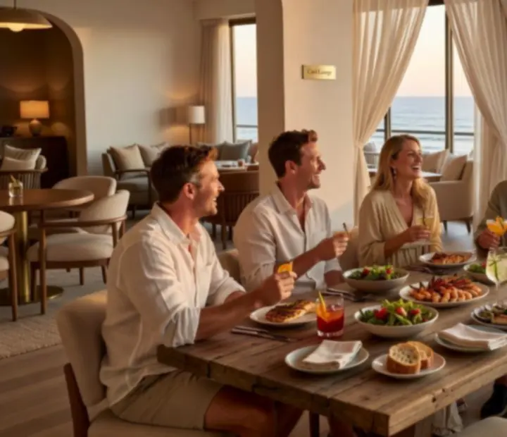 Coastal Australian dinner and cocktails transitioning into a Texas Hold'em poker table