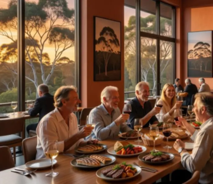 Guests dining before moving into a bright poker lounge